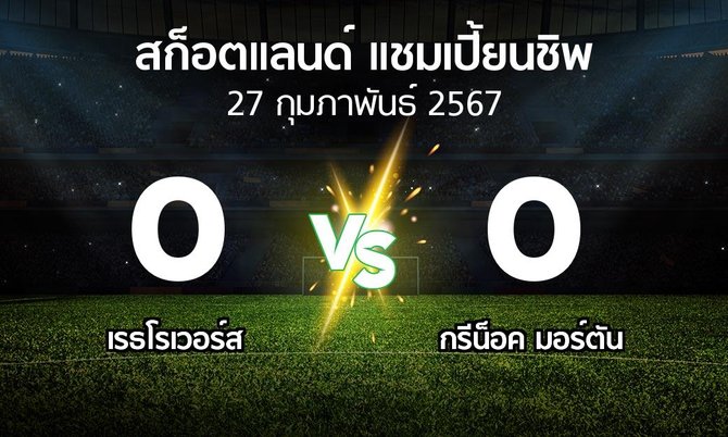 ผลบอล : เรธโรเวอร์ส vs กรีน็อค มอร์ตัน (สก็อตแลนด์-แชมเปี้ยนชิพ 2023-2024)
