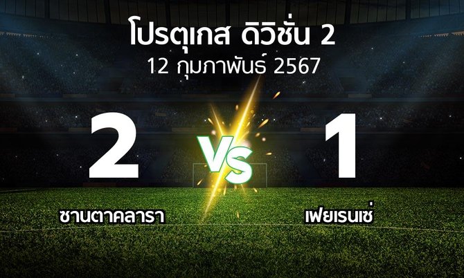 ผลบอล : ซานตาคลารา vs เฟยเรนเซ่ (โปรตุเกส-ดิวิชั่น-2 2023-2024)