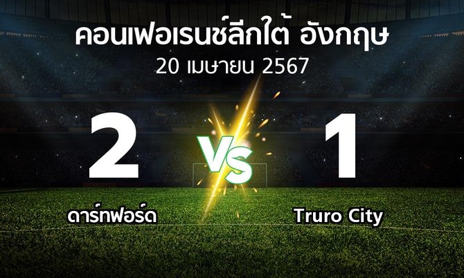 ผลบอล : ดาร์ทฟอร์ด vs Truro City (คอนเฟอเรนช์ลีกใต้อังกฤษ 2023-2024)