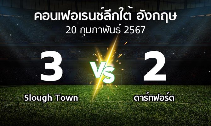 ผลบอล : Slough Town vs ดาร์ทฟอร์ด (คอนเฟอเรนช์ลีกใต้อังกฤษ 2023-2024)