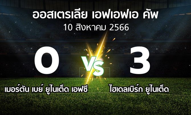 ผลบอล : เมอร์ตัน เบย์ ยูไนเต็ด เอฟซี vs ไฮเดลเบิร์ก ยูไนเต็ด (ออสเตรเลีย-เอฟเอฟเอ-คัพ 2023)