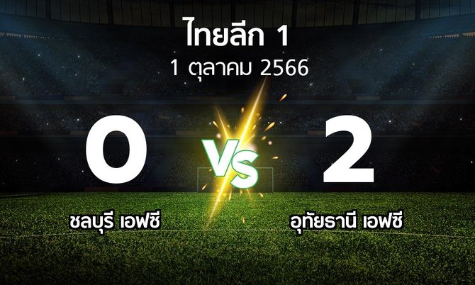 ผลบอล : ชลบุรี เอฟซี vs อุทัยธานี เอฟซี (ไทยลีก 1 2023-2024)