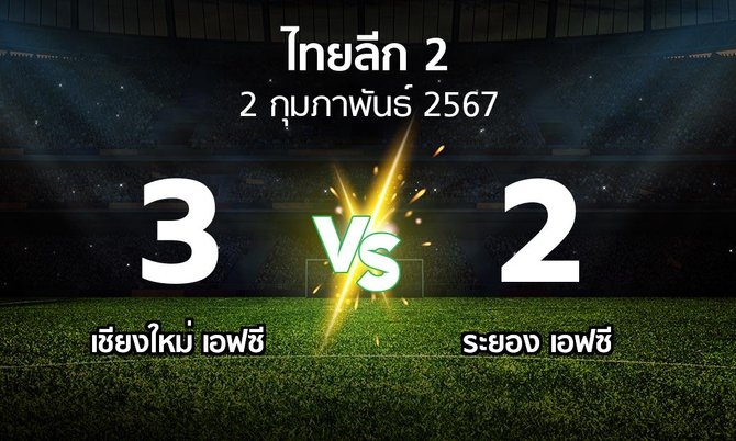 ผลบอล : เชียงใหม่ เอฟซี vs ระยอง เอฟซี (ไทยลีก 2 2023-2024)