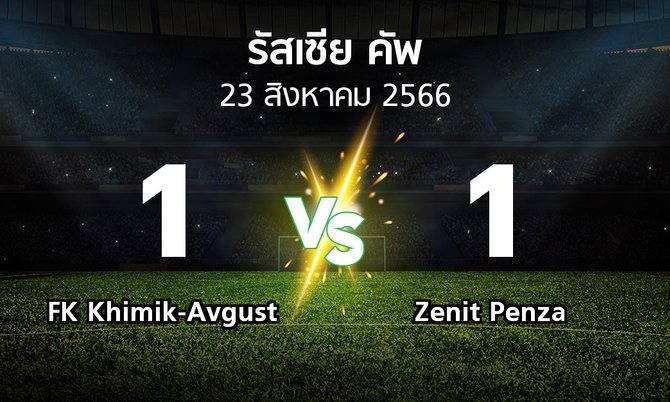ผลบอล : FK Khimik-Avgust vs Zenit Penza (รัสเซีย-คัพ 2023-2024)