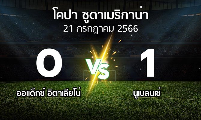 ผลบอล : ออแด็กซ์ อิตาเลียโน่ vs นูเบลนเซ่ (โคปา-ซูดาเมริกาน่า 2023)