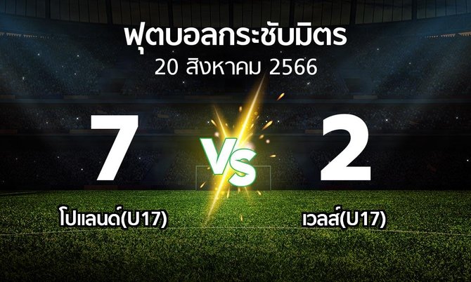 โปรแกรมบอล : โปแลนด์(U17) vs เวลส์(U17) (ฟุตบอลกระชับมิตร)