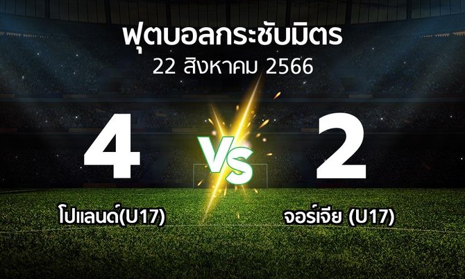 โปรแกรมบอล : โปแลนด์(U17) vs จอร์เจีย (U17) (ฟุตบอลกระชับมิตร)