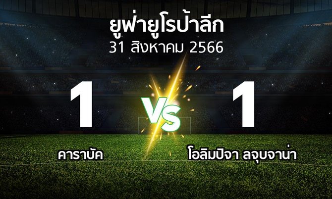 ผลบอล : คาราบัค vs โอลิมปิจา ลจุบจาน่า (ยูฟ่า ยูโรป้าลีก 2023-2024)