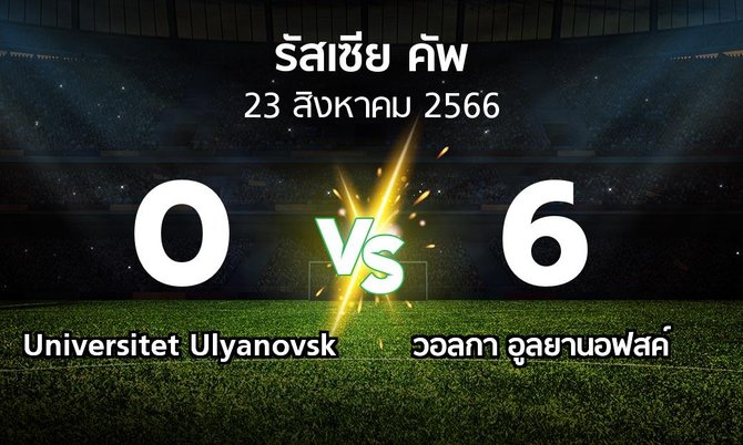 ผลบอล : Universitet Ulyanovsk vs วอลกา อูลยานอฟสค์ (รัสเซีย-คัพ 2023-2024)