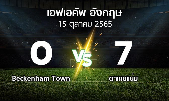 ผลบอล : Beckenham Town vs ดาเกนแน่ม (เอฟเอ คัพ 2023-2024)