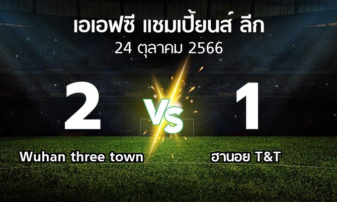 ผลบอล : Wuhan three town vs ฮานอย T&T (เอเอฟซีแชมเปี้ยนส์ลีก 2023-2024)