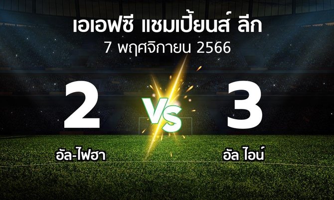 ผลบอล : อัล-ไฟฮา vs อัล ไอน์ (เอเอฟซีแชมเปี้ยนส์ลีก 2023-2024)