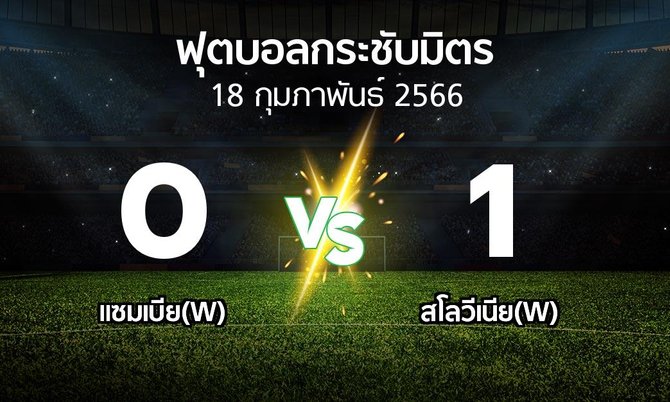 โปรแกรมบอล : แซมเบีย(W) vs สโลวีเนีย(W) (ฟุตบอลกระชับมิตร)