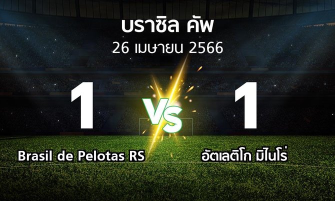 ผลบอล : Brasil de Pelotas RS vs อัตเลติโก มิไนโร่ (บราซิล-คัพ 2023)