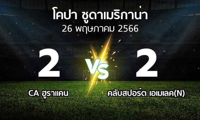 ผลบอล : CA ฮูราแคน vs คลับสปอร์ต เอเมเลค(N) (โคปา-ซูดาเมริกาน่า 2023)