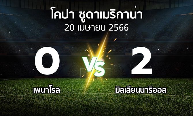 ผลบอล : เพนาโรล vs มิลเลียนนาริออส (โคปา-ซูดาเมริกาน่า 2023)