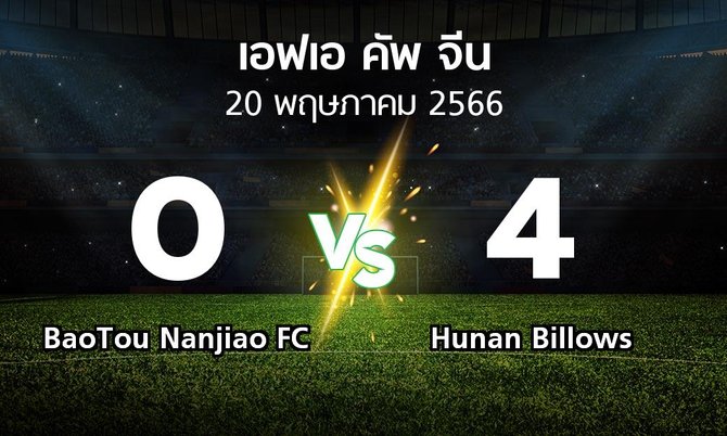 ผลบอล : BaoTou Nanjiao FC vs Hunan Billows (เอฟเอ-คัพ-จีน 2023)