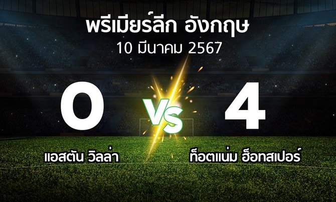 ผลบอล : แอสตัน วิลล่า vs สเปอร์ส (พรีเมียร์ลีก 2023-2024)