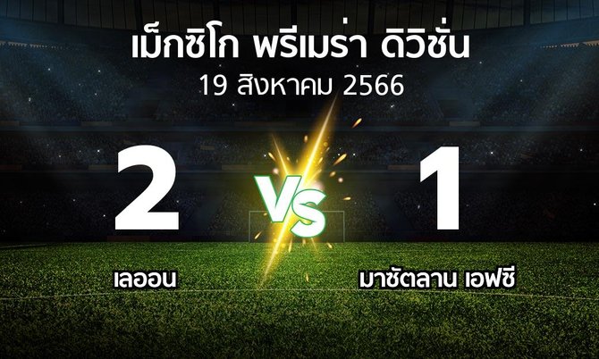 ผลบอล : เลออน vs มาซัตลาน เอฟซี (เม็กซิโก-พรีเมร่า-ดิวิชั่น 2023-2024)