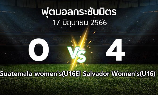 ผลบอล : Guatemala women's(U16) vs El Salvador Women's(U16) (ฟุตบอลกระชับมิตร)