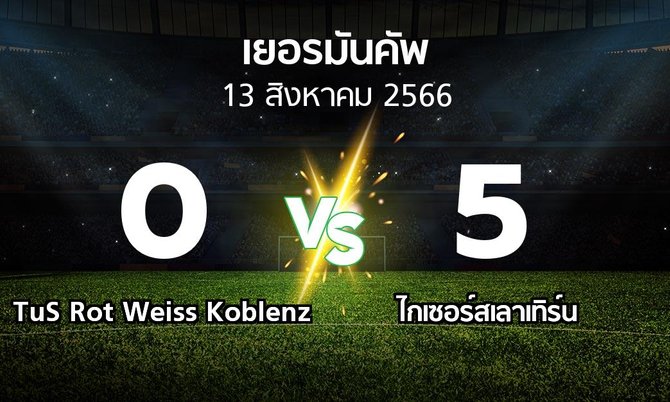 ผลบอล : TuS Rot Weiss Koblenz vs ไกเซอร์สเลาเทิร์น (เดเอฟเบ-โพคาล 2023-2024)