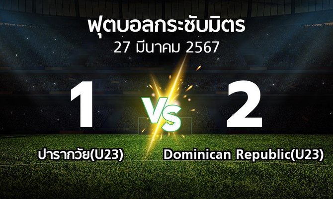 ผลบอล : ปารากวัย(U23) vs Dominican Republic(U23) (ฟุตบอลกระชับมิตร)