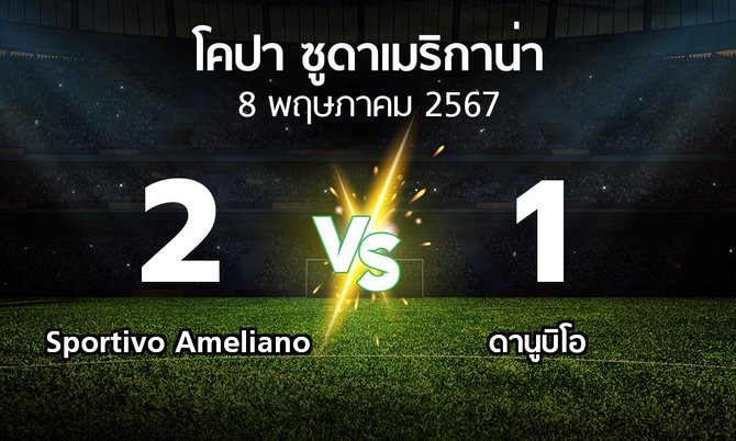 ผลบอล : Sportivo Ameliano vs ดานูบิโอ (โคปา-ซูดาเมริกาน่า 2024)