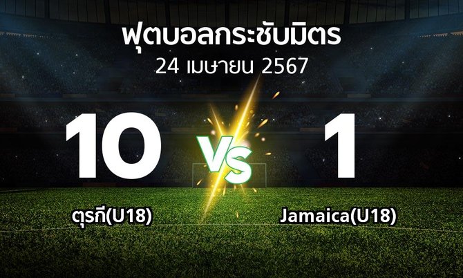 โปรแกรมบอล : ตุรกี(U18) vs Jamaica(U18) (ฟุตบอลกระชับมิตร)