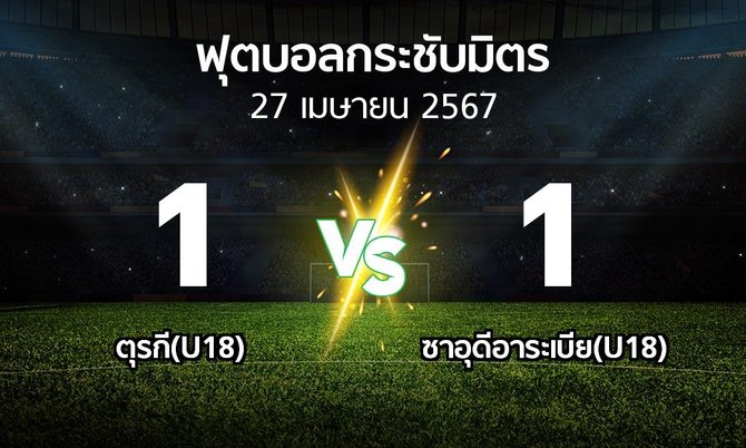 โปรแกรมบอล : ตุรกี(U18) vs ซาอุดีอาระเบีย(U18) (ฟุตบอลกระชับมิตร)