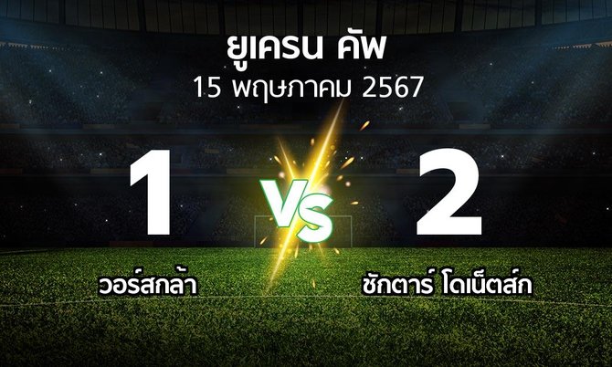 ผลบอล : วอร์สกล้า vs ชักตาร์ฯ (ยูเครน-คัพ 2023-2024)