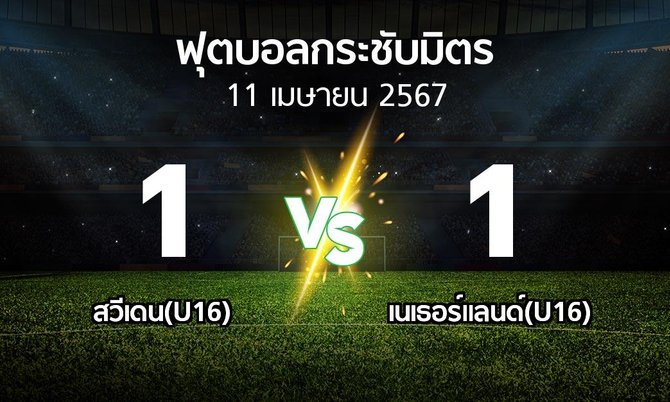 โปรแกรมบอล : สวีเดน(U16) vs เนเธอร์แลนด์(U16) (ฟุตบอลกระชับมิตร)
