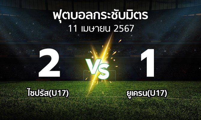 โปรแกรมบอล : ไซปรัส(U17) vs ยูเครน(U17) (ฟุตบอลกระชับมิตร)