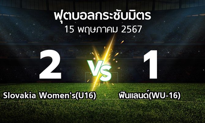 โปรแกรมบอล : Slovakia Women's(U16) vs ฟินแลนด์(WU-16) (ฟุตบอลกระชับมิตร)