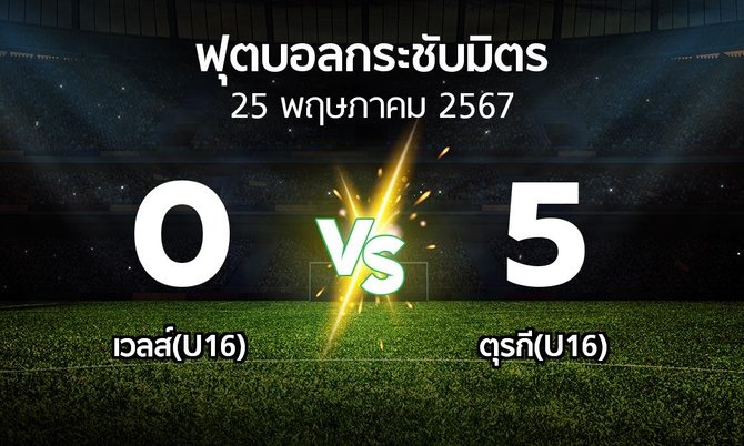 โปรแกรมบอล : เวลส์(U16) vs ตุรกี(U16) (ฟุตบอลกระชับมิตร)