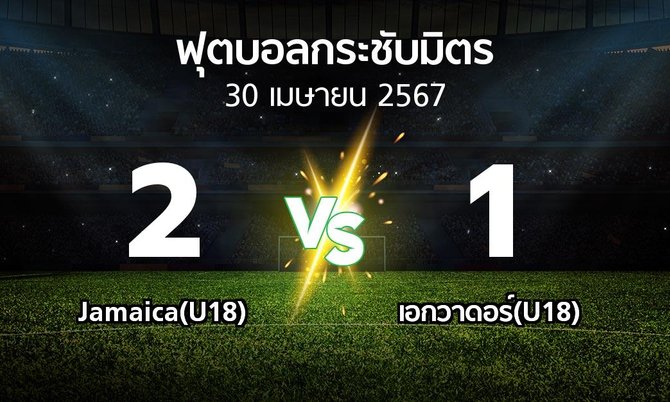 โปรแกรมบอล : Jamaica(U18) vs เอกวาดอร์(U18) (ฟุตบอลกระชับมิตร)