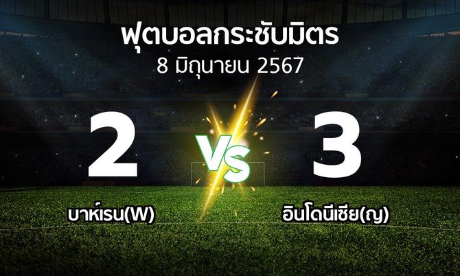 โปรแกรมบอล : บาห์เรน(W) vs อินโดนีเซีย(ญ) (ฟุตบอลกระชับมิตร)
