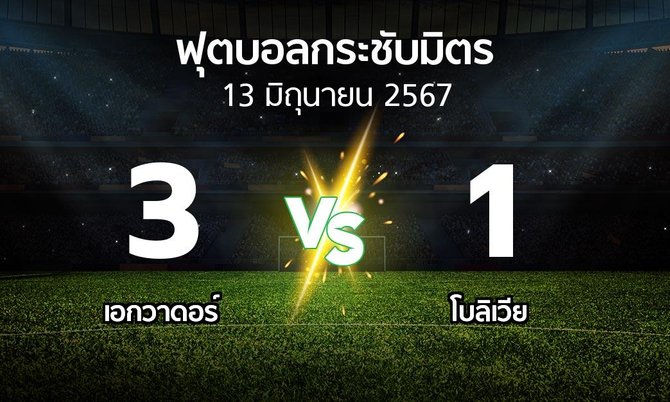 โปรแกรมบอล : เอกวาดอร์ vs โบลิเวีย (ฟุตบอลกระชับมิตร)