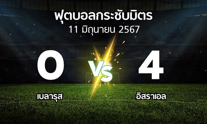 โปรแกรมบอล : เบลารุส vs อิสราเอล (ฟุตบอลกระชับมิตร)
