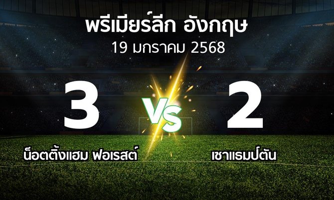 ผลบอล : น็อตติ้งแฮม ฟอเรสต์ vs เซาแธมป์ตัน (พรีเมียร์ลีก 2024-2025)