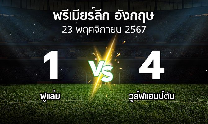 ผลบอล : ฟูแล่ม vs วูล์ฟแฮมป์ตัน (พรีเมียร์ลีก 2024-2025)