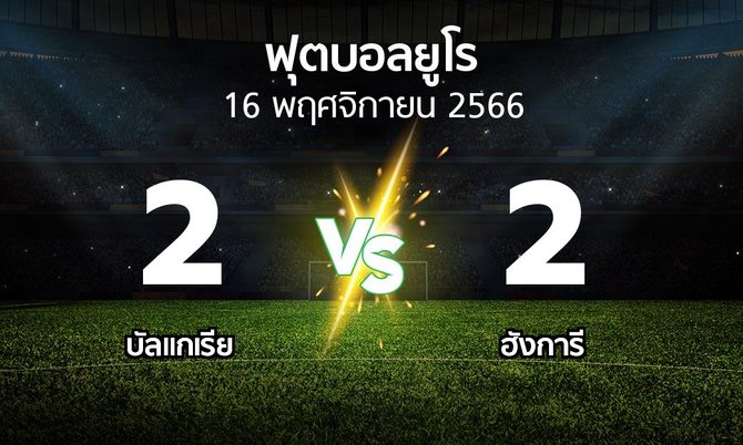 ผลบอล : บัลแกเรีย vs ฮังการี (บอลยูโร 2020)