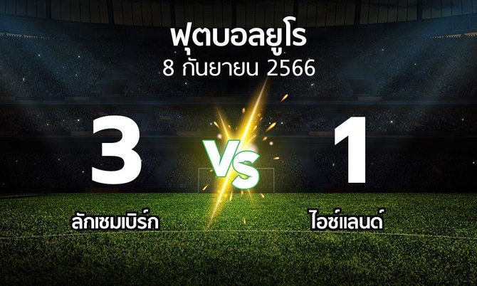 ผลบอล : ลักเซมเบิร์ก vs ไอซ์แลนด์ (บอลยูโร 2020)