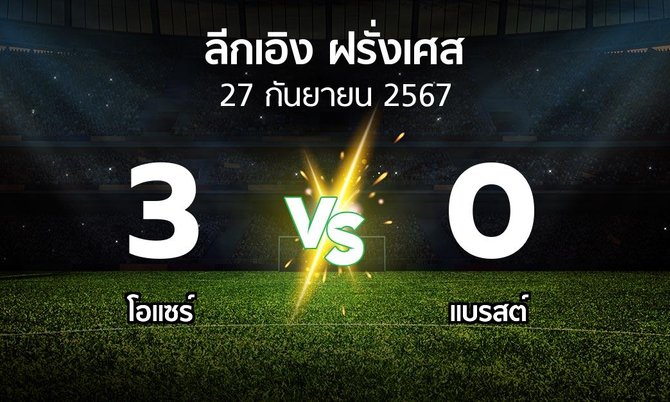 ผลบอล : โอแซร์ vs แบรสต์ (ลีกเอิง 2024-2025)