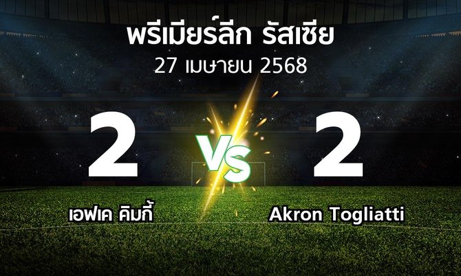 ผลบอล : เอฟเค คิมกี้ vs Akron Togliatti (พรีเมียร์ลีก รัสเซีย 2024-2025)