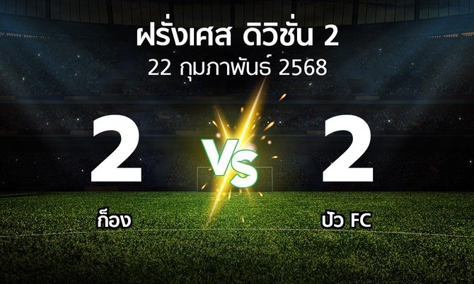 ผลบอล : ก็อง vs ปัว FC (ฝรั่งเศส-ดิวิชั่น-2 2024-2025)