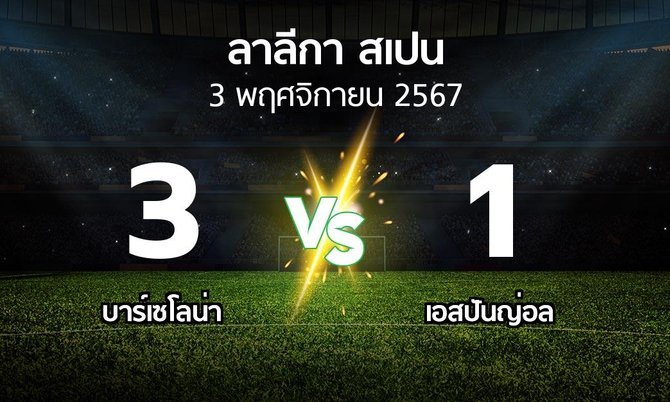 ผลบอล : บาร์เซโลน่า vs เอสปันญ่อล (ลา ลีกา 2024-2025)