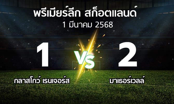 ผลบอล : กลาสโกว์ เรนเจอร์ส vs มาเธอร์เวลล์ (สก็อตติชพรีเมียร์ลีก 2024-2025)