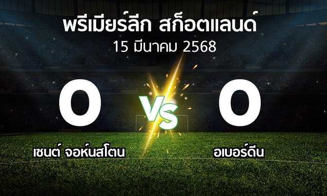 ผลบอล : เซนต์ จอห์นสโตน vs อเบอร์ดีน (สก็อตติชพรีเมียร์ลีก 2024-2025)