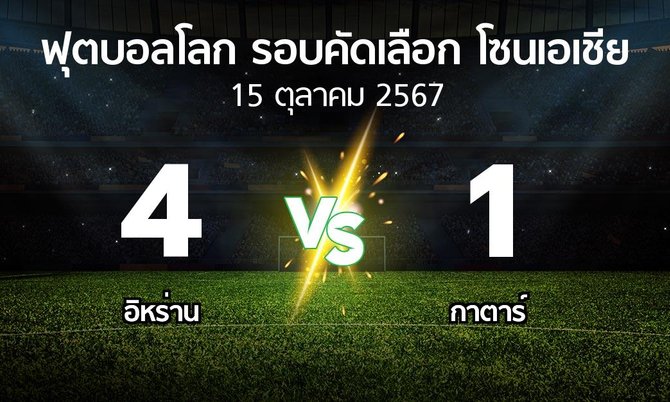 ผลบอล : อิหร่าน vs กาตาร์ (ฟุตบอลโลก-รอบคัดเลือก-โซนเอเชีย 2023-2025)