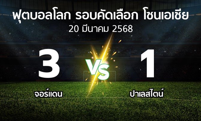 ผลบอล : จอร์แดน vs ปาเลสไตน์ (ฟุตบอลโลก-รอบคัดเลือก-โซนเอเชีย 2023-2025)